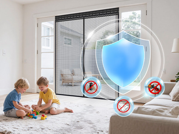 mesh door screen for 72x80 inch sliding doors