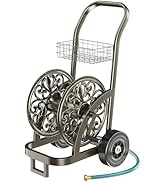 GOFORWILD Garden Hose Reel Cart with Wheel, Hold up to 200 Ft of 5/8" Hose, Heavy Duty Steel Fram...