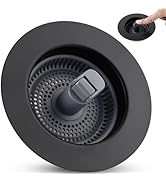 Hygie Rinse 3-in-1 Pop Up Kitchen Sink Strainer Stopper Combo, Matteblack Stainless Steel Shell f...