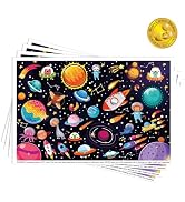 Disposable Placemats for Baby, Animal Alphabet Kids Placemats, Sticky Toddler Placemat for Restau...