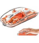 Wireless Mouse LED Slim Silent Bluetooth Mouse Transparent Tri-Mode 2.4G 2400DPI Optical Computer...
