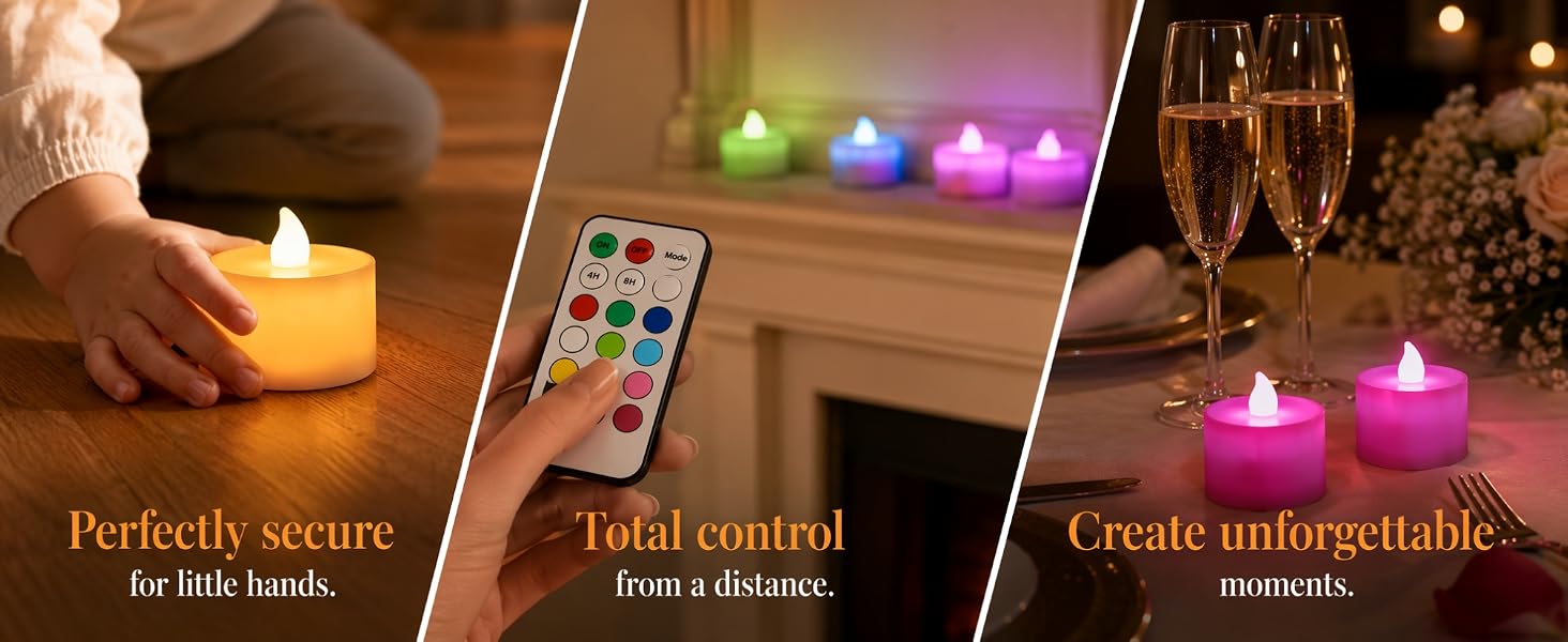 Colorful Flickering Tea Light Flameless Candle