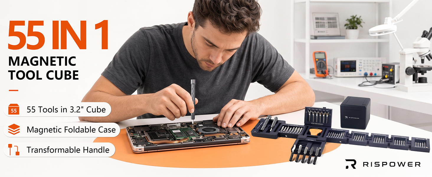 RISPOWER 55 in 1 precision screwdriver set