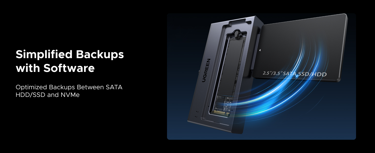 UGREEN 2 in 1 M.2 NVME SSD Enclosure and SATA Hard Drive Adater