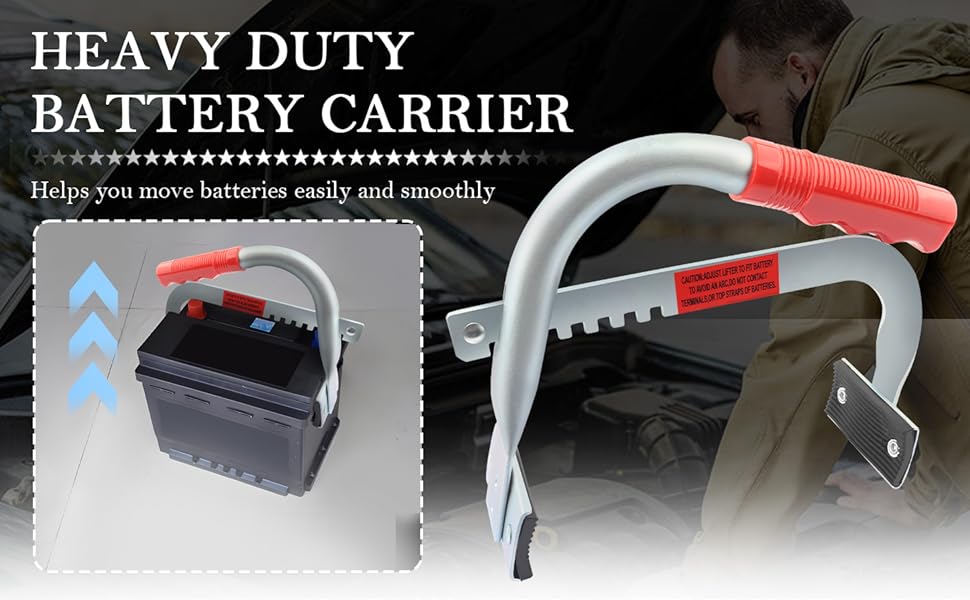 EASY TO GRIP, SAFE TO CARRY -- ADJUSTABLE BATTERY HANDLE, YOUR LIFTING EXPERT.