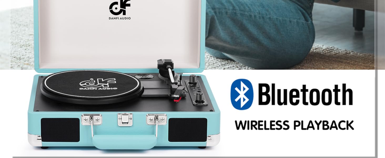 record player with built in speakers