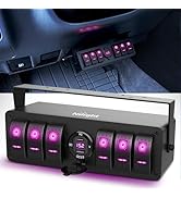 Nilight 6 Gang Rocker Switch Box 12V SPST ON Off Toggle Switches PD Type C and QC 3.0 USB Sockcet...