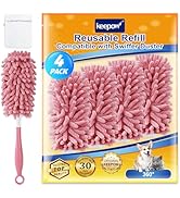 KEEPOW 4 Pack Pink Duster Refills Compatible with Swiffer Hand Duster, Reusable Microfiber Pads C...