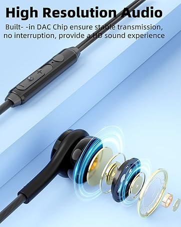 usb c headphonre with microphone wired earbuds for samsung s24 23 fe iphone 15 pro max 15pro 15 plus