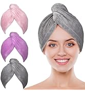 POPCHOSE Microfiber Hair Towel Wrap, Fast Drying Hair Turban, Soft Ultra Absorbent, No Frizz Hair...