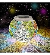 Color Changing Solar Powered Glass Ball Garden Lights, Aukora Solar Table Lights Waterproof Solar...