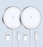 Magnetic Wireless Charger for iPhone: MagSafe Charger Fast Charging Pad 2 Pack for iPhone 14 13 1...