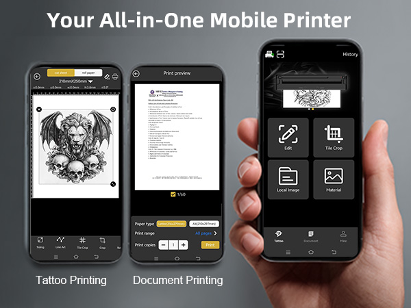 wireless tattoo stencil printer