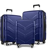 TILYMOL Luggage Sets 3 Piece with Spinner Wheel, Hardside Suitcase Set with TSA Lock, Expandable ...