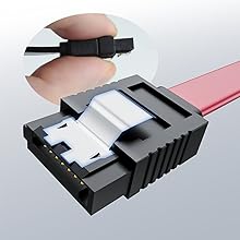 SATA 3.0 (6 Gbit/s) Right Angle Data Cable with Locking Latch for HDD/SSD/CD and DVD Drives