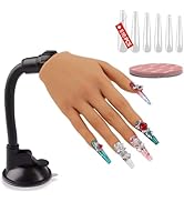 Nail Practice Hand for Acrylic Nails with 516 Pcs Nails, Silicone Fake Hands to Practice Fake Nai...
