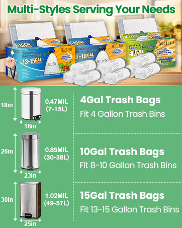 15 gallon trash bags durable & strong tall kitchen trash bags kitchen garbage bags