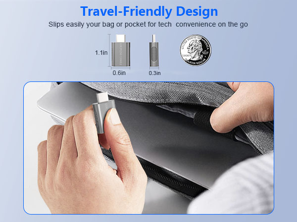 Type c to USB adapter travel-friendly design