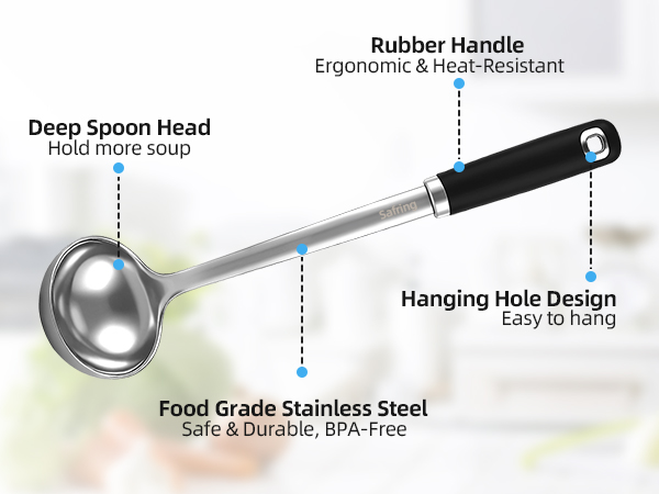 Stainless Steel Soup Ladle and Spaghetti Spoon Set