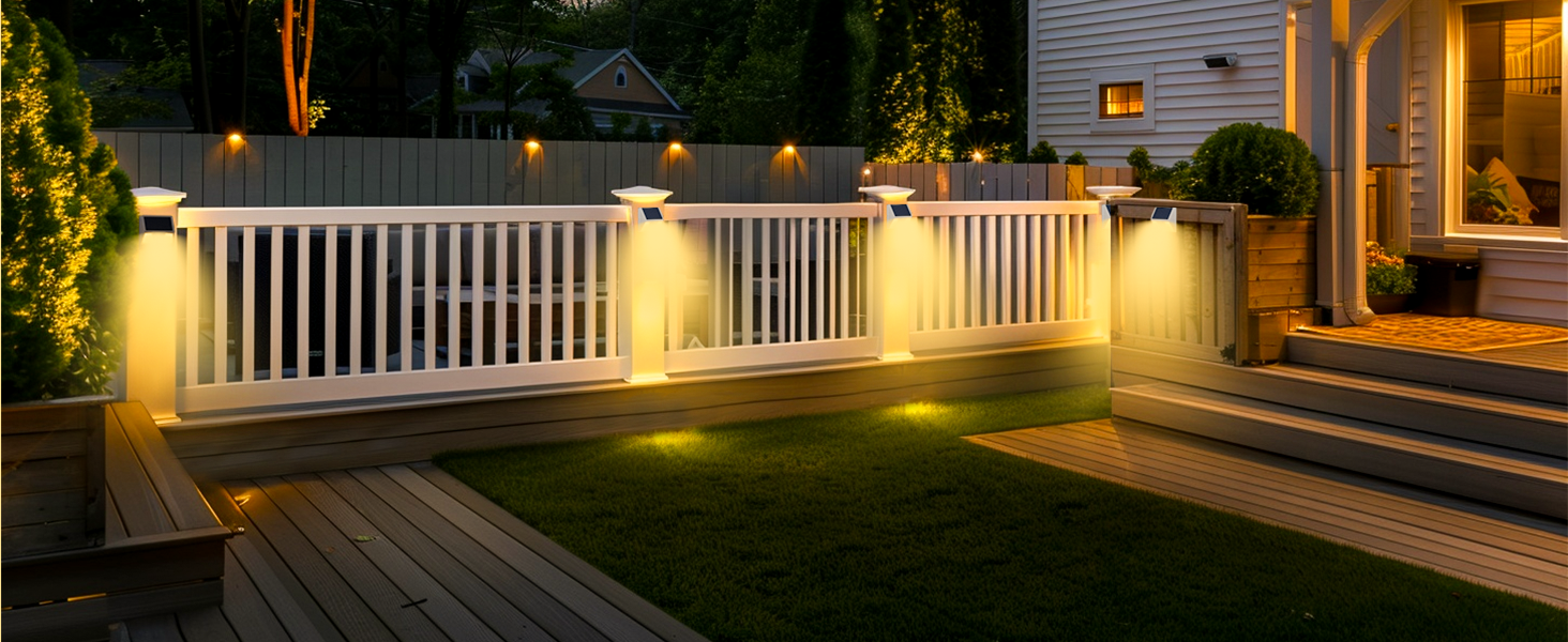 solar outdoor fence lights