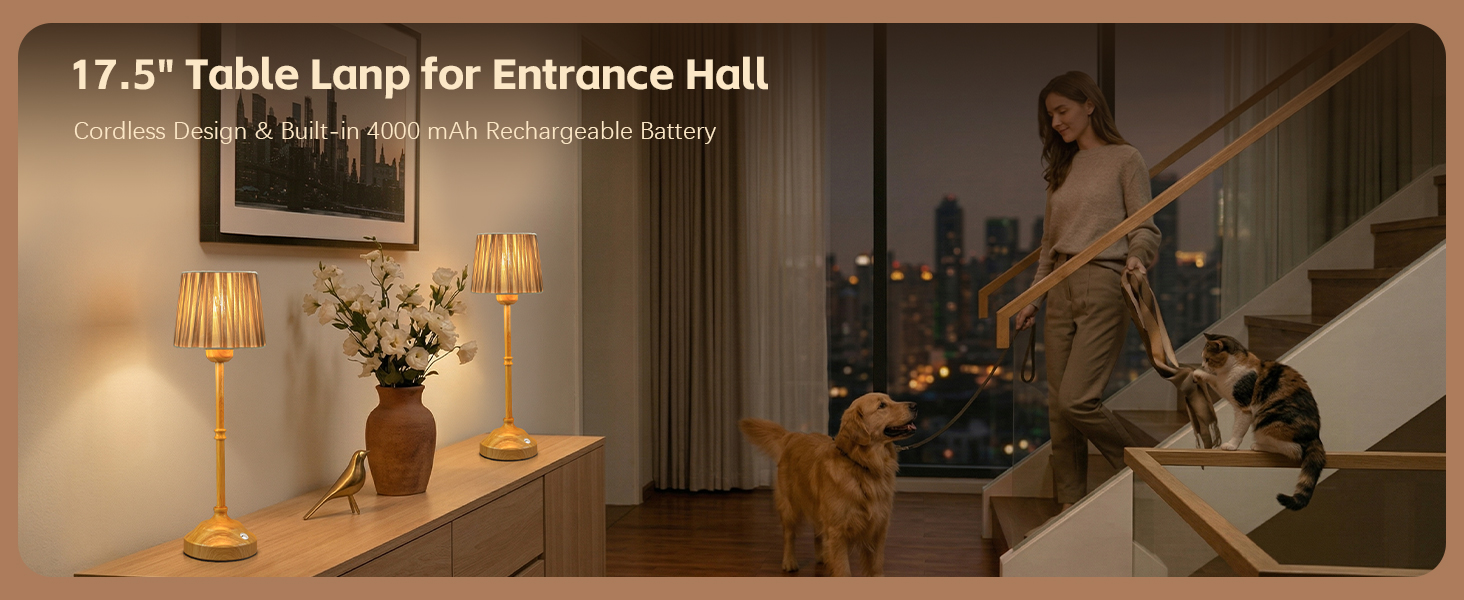 cordless table lamp for entrance hall