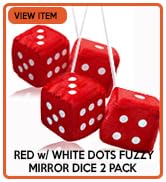 Car mirror fuzzy dice