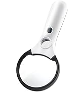 Magnifying Glass with Light,3X &amp; 45X High Magnification,Magnifier Glass with 3 LED &amp; 1 UV Light f...