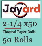 Jayard 2-1/4'' X 50' Thermal Paper Rolls for Credit Card - 58mm Cash Register Premium Tape Pos Pr...