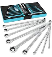 DURATECH Extra Long Ratcheting Wrench Set, Double Box End Wrench Set, Metric, 9-Piece, 8,10,12,13...