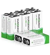 DURNERGY 9V Batteries, 9 Volt Batteries 8 Pack,10-Year Shelf Life, 9V Batteries for Smoke Alarms,...