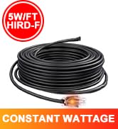HEATIT HIRD-F 80 feet Roof &amp; Gutter Snow De-Icing Kit, 5W/ft Heat Tape for Roof and Gutters Ice D...
