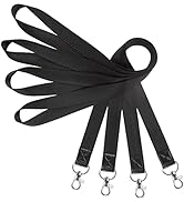 AIWOQI 4 Pack lanyards for keys id badges Holder 4 patterns Black bulk Lanyard for id Card Badge ...