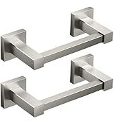 FORIOUS Toilet Paper Holder, Stainless Steel Square Double Post Pivoting Tissue Roll Holder Wall ...