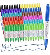 Affisure 12 Colors Permanent Markers, 144 Pack colored marker sets, Assorted Colors Marker,Fine P...