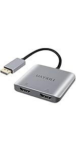 DisplayPort to Dual DP Adapter 8K@60Hz, DP Splitter 1 in 2 Out Extended Display MST for Dual Monitor...