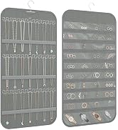 DonYeco Hanging Jewelry Organizer Storage, 40 Pockets 36 Hooks Necklace Earring Necklace Bracelet...