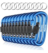 3”D-Clip Durable Locking Carabiner Keychain Clip,Keychain Clip Hook, Spring Snap Hook, Set of 10