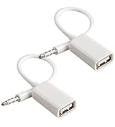 AUX to USB Adapter, 3.5mm Male Audio Jack to USB 2.0 Female Converter Cable, 2-Pack – Only for Ca...