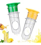 FOWSRHRG 2PCS Mini Lemon Squeezer, Screw Top Lemon Juicer with Built-in Filter, Small Lime Squeez...