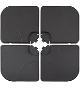 VECELO 4-Piece Heavy-Duty Cantilever Offset Patio Umbrella Base/Stand Outdoor, Square Plate Set w...