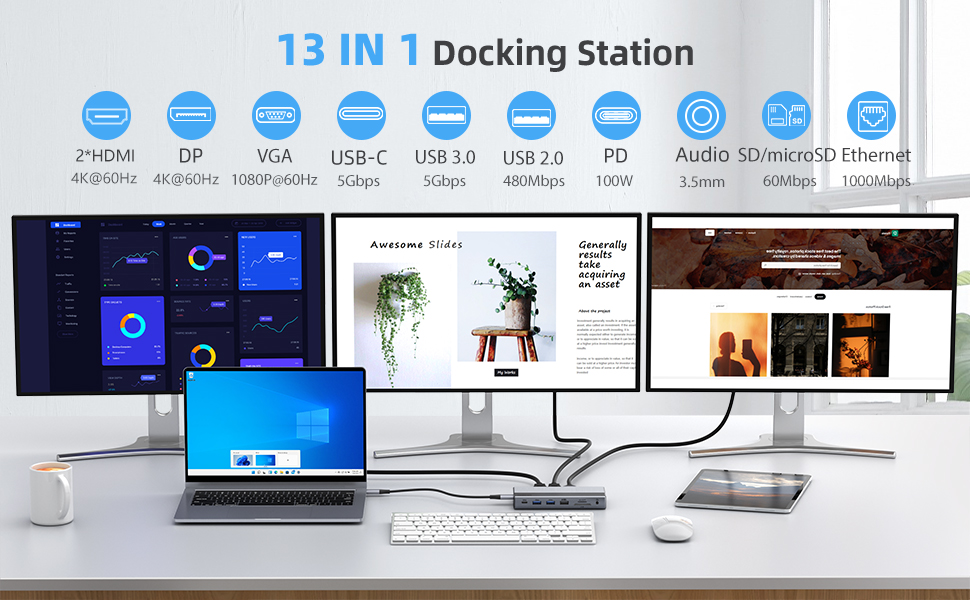 13 in 1 Docking Station 