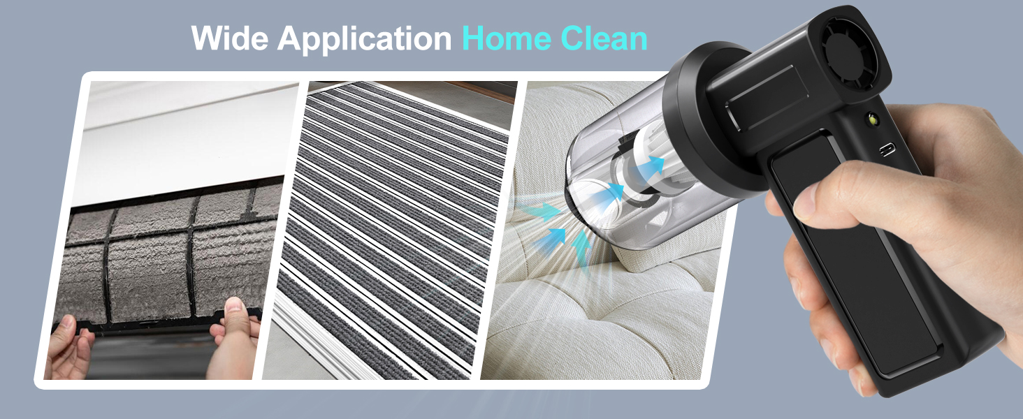 Car Vacuum Portable Cordless Electric Compressed Air Duster 2-in-1 Handheld Rechargeable Air Blower