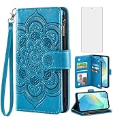 Asuwish Phone Case for Samsung Galaxy A16 5G/4G Wallet Cover with Tempered Glass Screen Protector...
