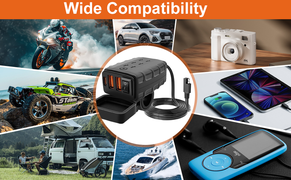 motorcycle phone charger socket