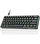 DIERYA 60% Mechanical Keyboard, DK61se Wired Gaming Keyboard with Blue Switches, LED Backlit Ultr...