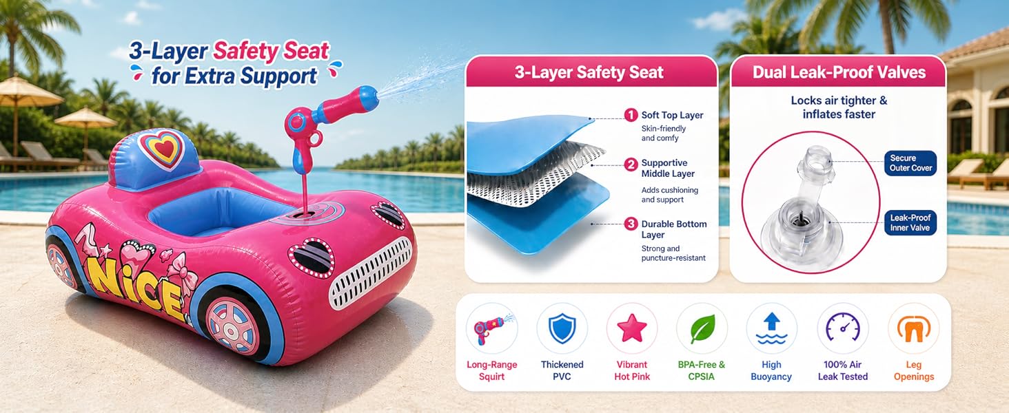 pool floats kids; pool toys for kids ages 4-8; toddler floaties; pink float for princess girls;