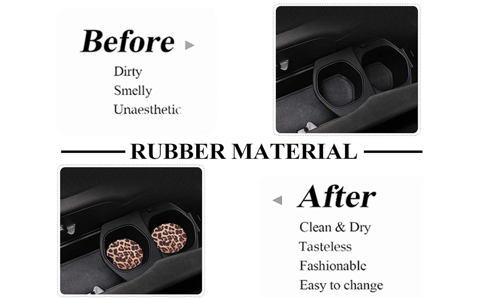 car coasters leopard car cup holder coaster for drinks neoprene rubber cup pad mat for women for men