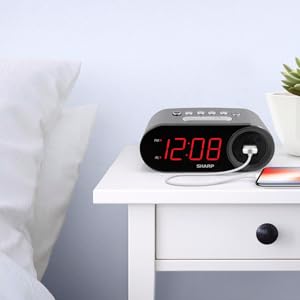 Sharp alarm clock bedroom clock kids teens tweens fast charge