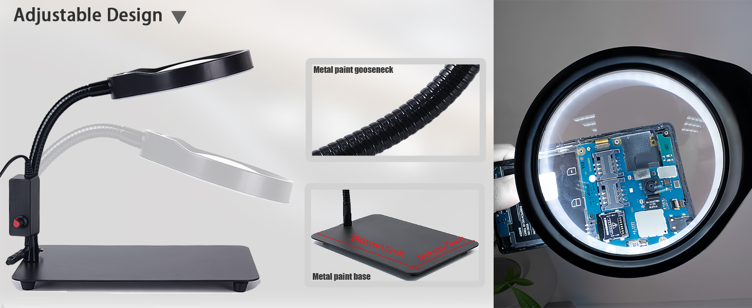 Magnifying Glass with Light and Stand