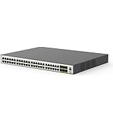 XikeStor 54 Port Gigabit L2 Managed Switch, 48x 1G RJ45 Ports &amp; 6X 10G SFP+, High Speed Network S...